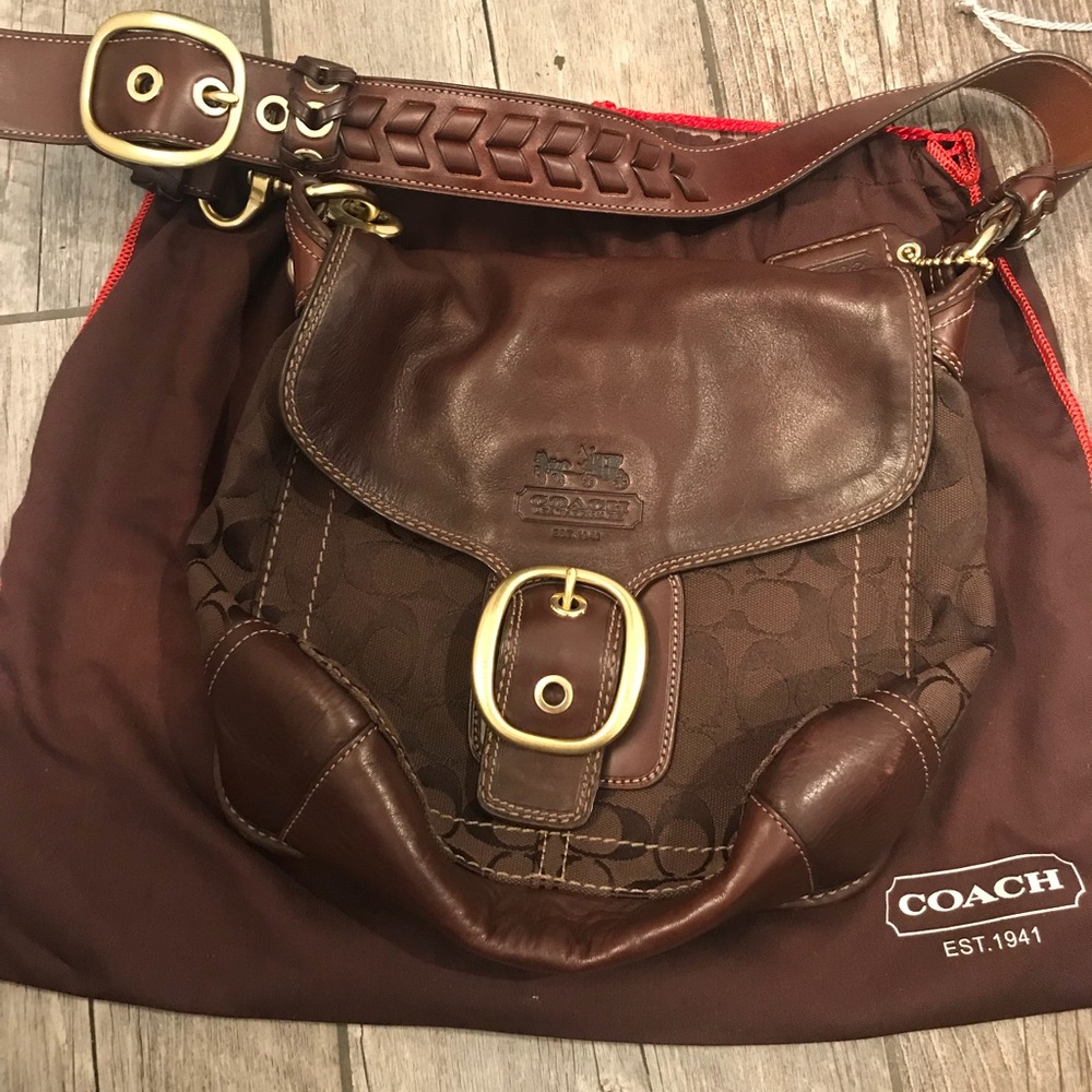 Brown Coach Monogram and Leather